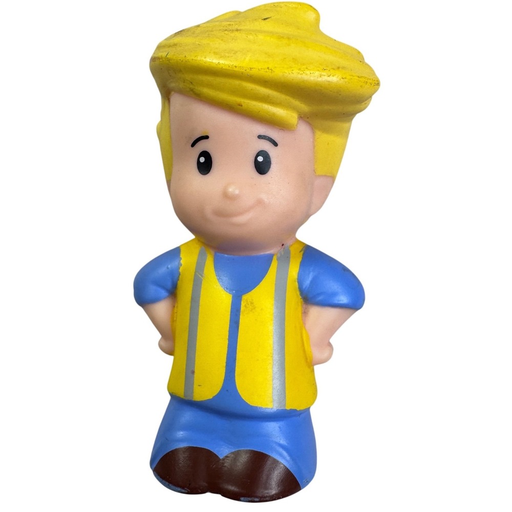 Fisher Price Little People Construction Worker Figure Yellow Vest 2012 Y3677